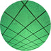 Square Patterned Neon Green Rug, pat3749grn