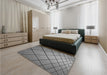 Patterned Gray Rug in a Bedroom, pat3749gry