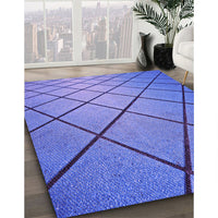 Patterned Blue Rug, pat3749pur