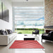 Square Patterned Red Rug in a Living Room, pat3749rd