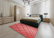 Patterned Red Rug in a Bedroom, pat3749rd