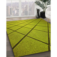 Patterned Olive Green Rug, pat3749yw