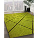 Patterned Olive Green Rug in Family Room, pat3749yw