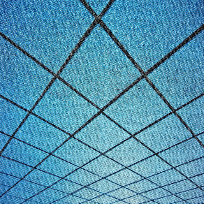 Square Patterned Bright Turquoise Blue Novelty Rug, pat3749