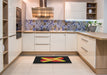 Patterned Brown Novelty Rug in a Kitchen, pat374