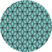 Square Patterned Turquoise Green Rug, pat375lblu