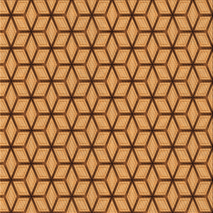 Round Patterned Orange Rug, pat375org