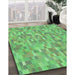 Machine Washable Transitional Green Rug in a Family Room, wshpat3750grn