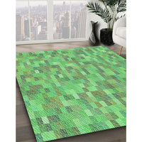 Patterned Green Rug, pat3750grn