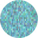 Square Patterned Blue Ivy Blue Rug, pat3750lblu