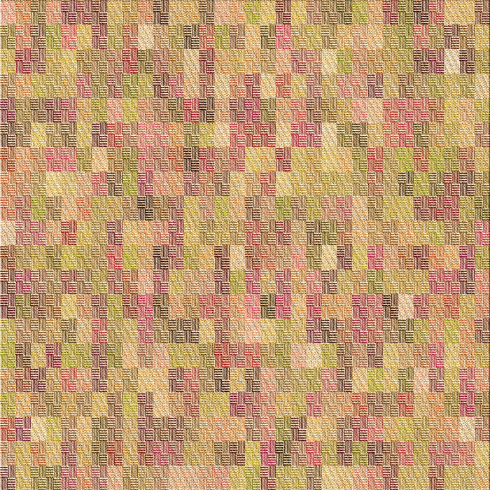 Round Patterned Yellow Rug, pat3750org