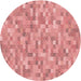 Square Patterned Red Rug, pat3750rd