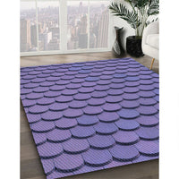 Patterned Deep Periwinkle Purple Rug, pat3751blu