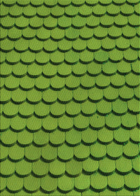 Machine Washable Transitional Green Rug, wshpat3751grn