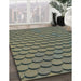 Patterned Army Green Rug in Family Room, pat3751lblu