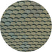 Square Patterned Army Green Rug, pat3751lblu