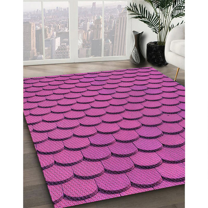Patterned Medium Violet Red Pink Rug in Family Room, pat3751pur