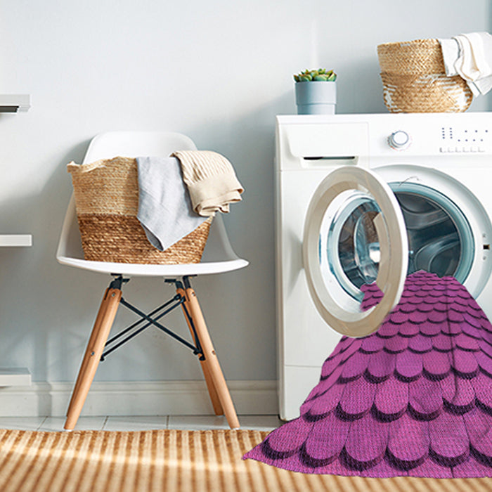 Machine Washable Transitional Medium Violet Red Pink Rug in a Washing Machine, wshpat3751pur