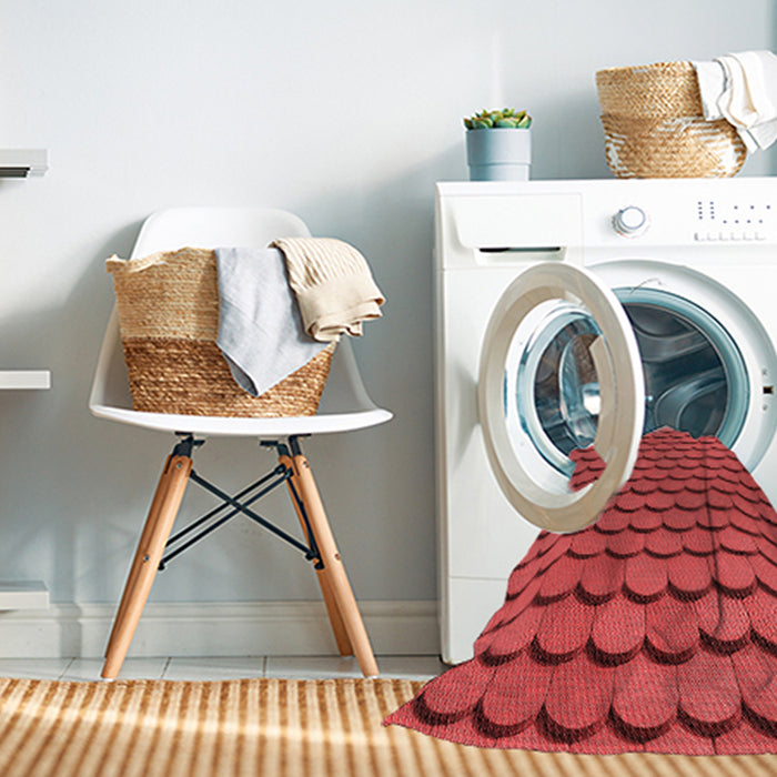 Machine Washable Transitional Red Rug in a Washing Machine, wshpat3751rd