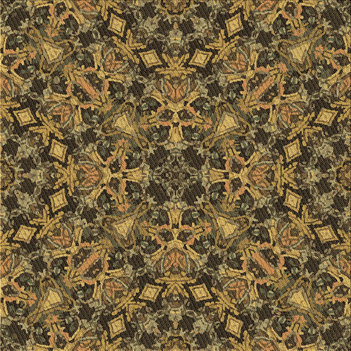 Round Machine Washable Transitional Cinnamon Brown Rug, wshpat3752brn