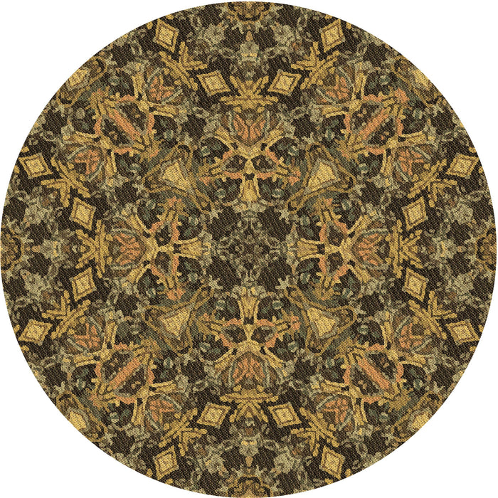 Square Patterned Cinnamon Brown Rug, pat3752brn