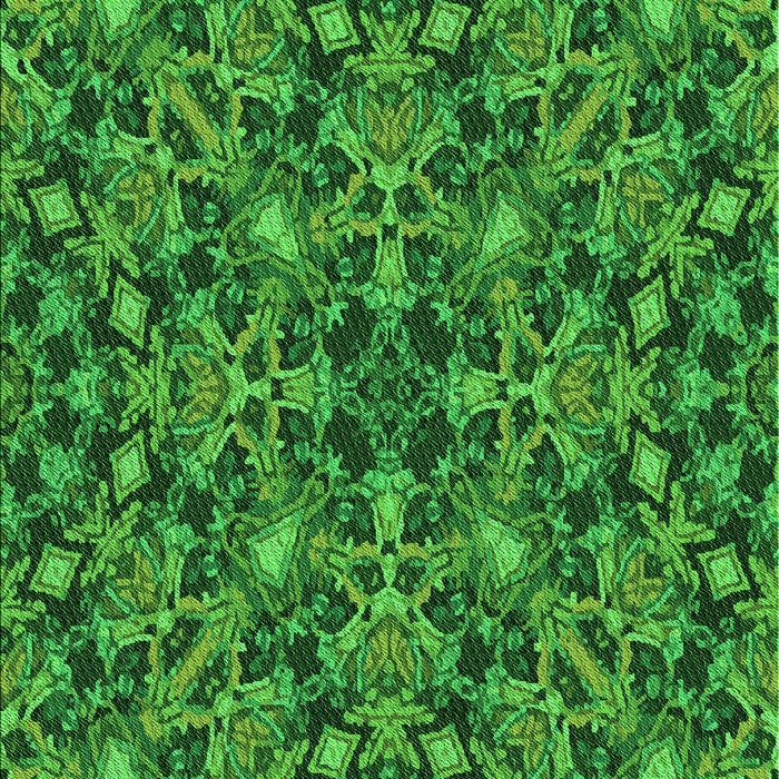 Patterned Deep Emerald Green Rug, pat3752grn