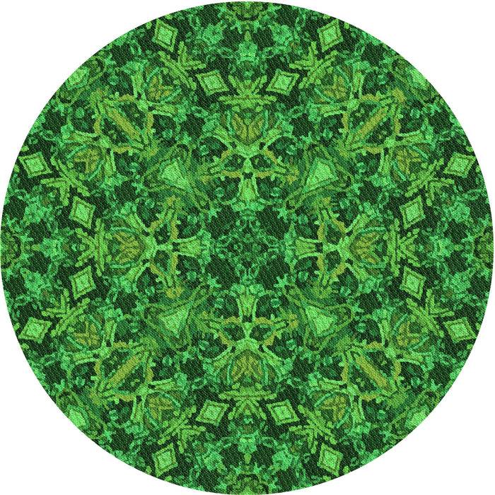 Square Machine Washable Transitional Deep Emerald Green Rug in a Living Room, wshpat3752grn