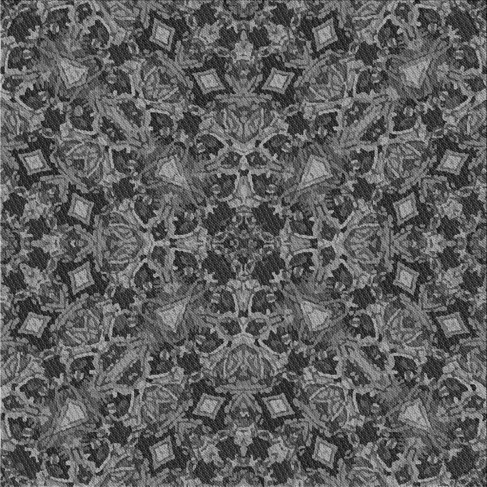 Round Patterned Dark Gray Black Rug, pat3752gry