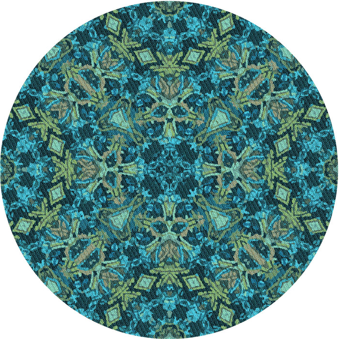 Square Patterned Medium Teal Green Rug, pat3752lblu