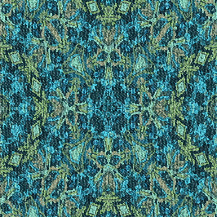 Patterned Medium Teal Green Rug, pat3752lblu