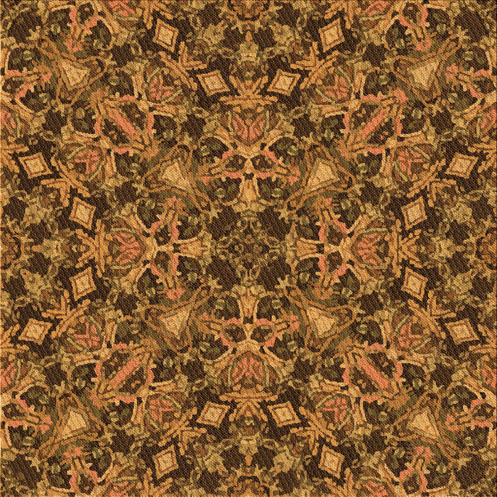 Round Patterned Red Brown Rug, pat3752org