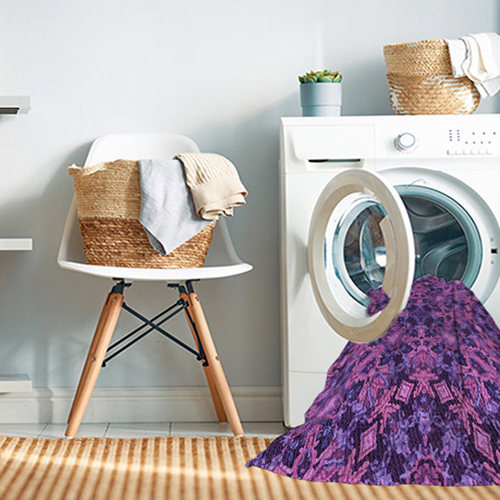 Machine Washable Transitional Purple Rug in a Washing Machine, wshpat3752pur
