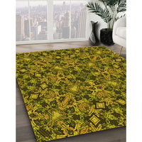 Patterned Brown Rug, pat3752yw