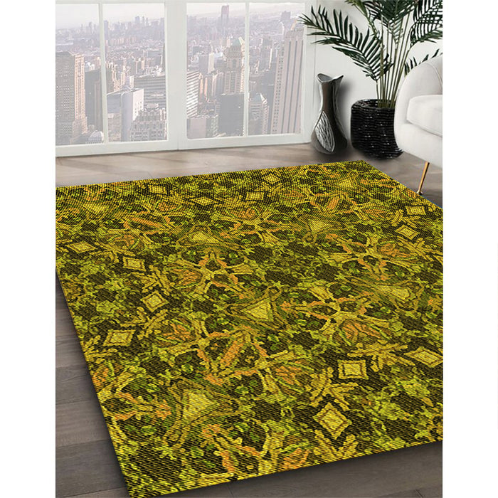 Machine Washable Transitional Brown Rug in a Family Room, wshpat3752yw