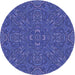 Square Patterned Light Slate Blue Rug, pat3753blu