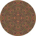 Square Patterned Light Brown Rug, pat3753brn