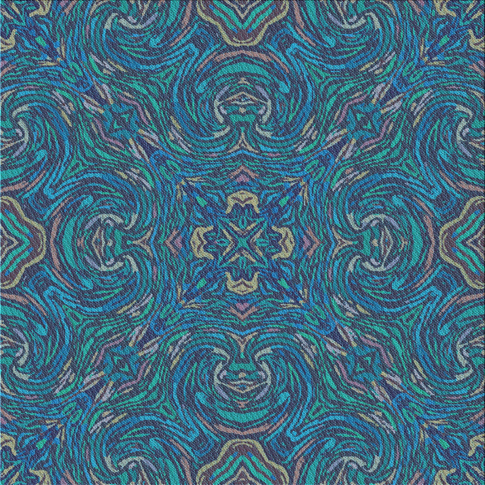 Round Machine Washable Transitional Blue Ivy Blue Rug, wshpat3753lblu