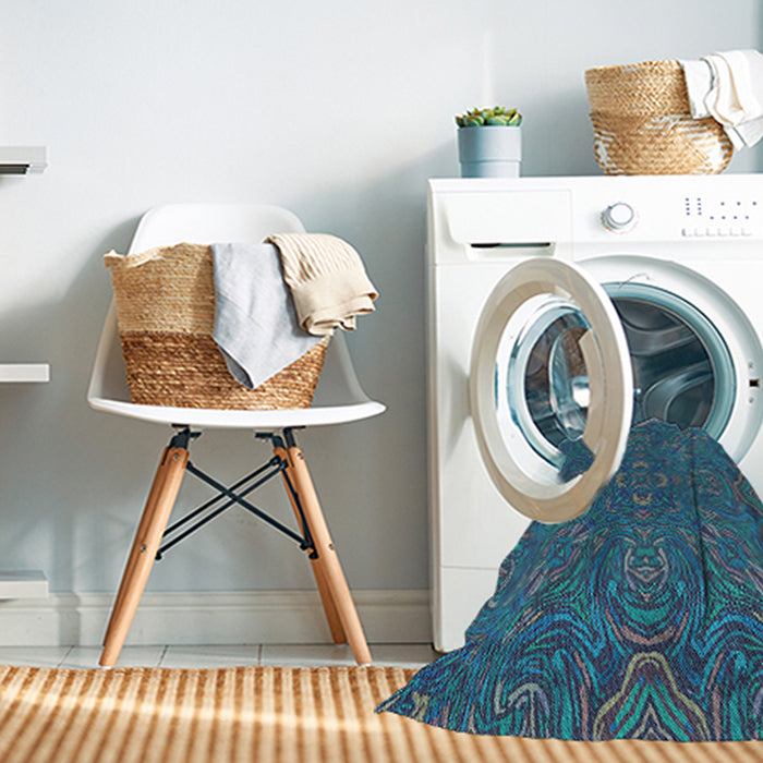 Machine Washable Transitional Blue Ivy Blue Rug in a Washing Machine, wshpat3753lblu