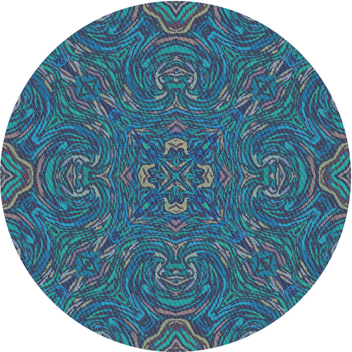 Square Machine Washable Transitional Blue Ivy Blue Rug in a Living Room, wshpat3753lblu