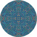 Square Machine Washable Transitional Blue Ivy Blue Rug in a Living Room, wshpat3753lblu