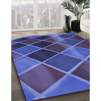 Patterned Light Slate Blue Rug, pat3754blu