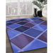 Machine Washable Transitional Light Slate Blue Rug in a Family Room, wshpat3754blu