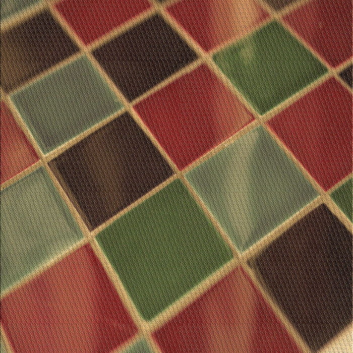 Patterned Saffron Red Rug, pat3754brn