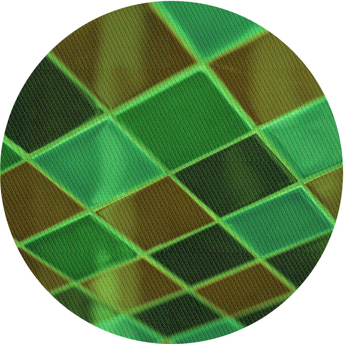 Square Patterned Army Green Rug, pat3754grn
