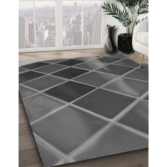 Patterned Gray Rug in Family Room, pat3754gry