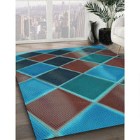 Patterned Western Charcoal Gray Rug, pat3754lblu