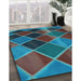Patterned Western Charcoal Gray Rug in Family Room, pat3754lblu