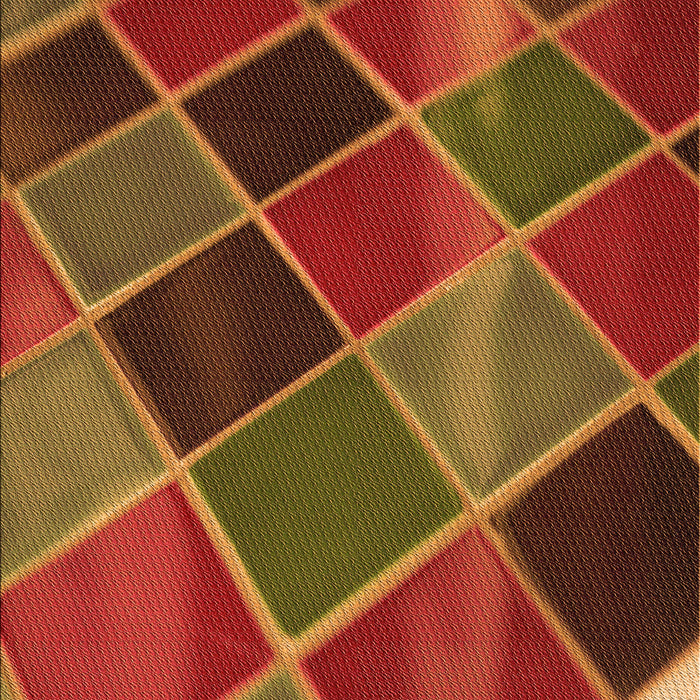 Patterned Tomato Red Rug, pat3754org