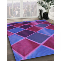 Patterned Dark Magenta Purple Rug, pat3754pur