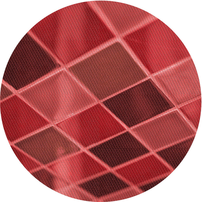 Square Patterned Red Rug, pat3754rd